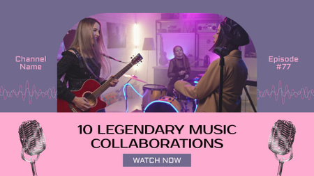 Platilla de diseño Musical Vlogger Episode About Musician Collaborations YouTube intro