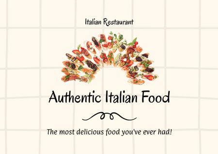 Authentic Italian Food Offer Flyer A5 Horizontal tervezősablon