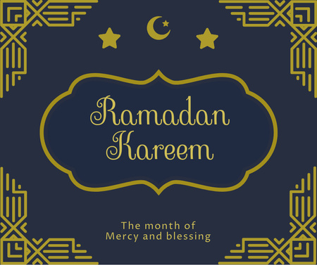 Ramadan Greetings with Decoration Facebook Design Template