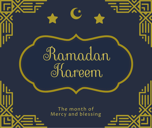 Ramadan Greetings with Decoration Facebook tervezősablon