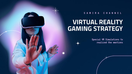 Ontwerpsjabloon van Youtube Thumbnail van Virtual Reality-gamingstrategie