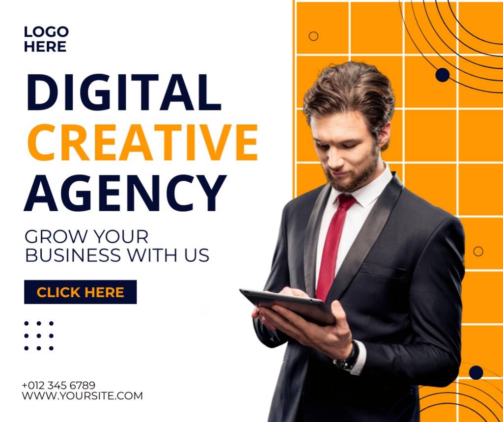 Services of digital creative agency Facebook – шаблон для дизайна