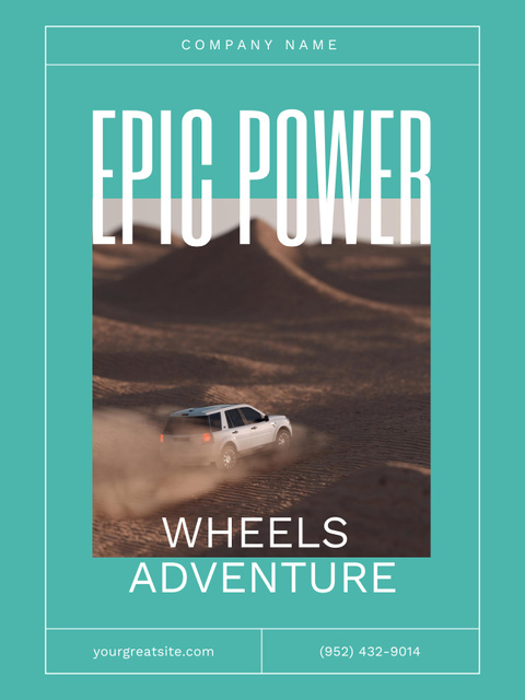 Extreme Off-Road Trips Ad with SUV in Desert Poster US Šablona návrhu