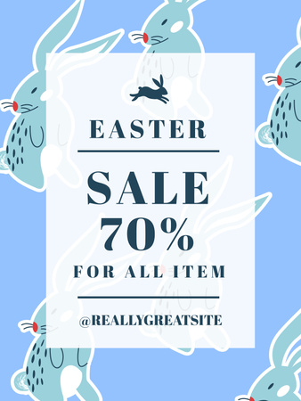 Announcement of Easter Discount for All Products Poster US Design Template