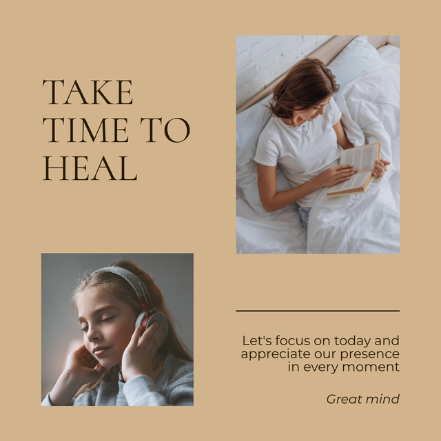 Positive Quotes about Healing Instagramデザインテンプレート