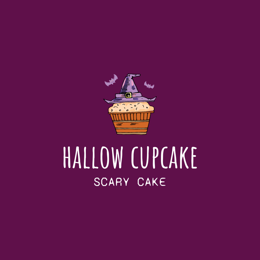 Plantilla de diseño de Hallow Cupcake,scary cake bakery logo Logo 