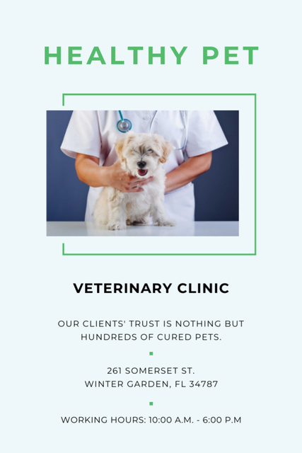 Visit Veterinary Doctor at Pet Clinic Postcard 4x6in Vertical Design Template