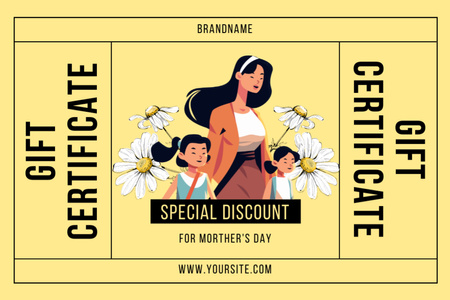 Mother's Day Offer of Special Discount Gift Certificate Design Template