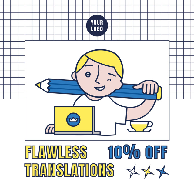 Ontwerpsjabloon van Animated Post van Stunning Translation Service At Discounted Rates