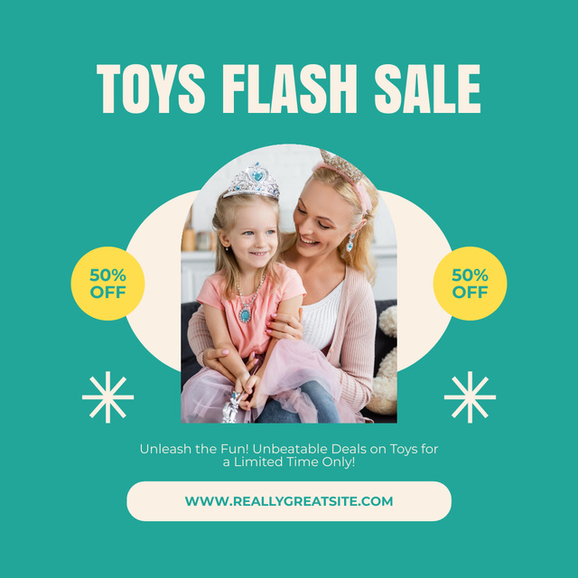 Flash Sale Announcement for Children's Toys Instagram ADデザインテンプレート