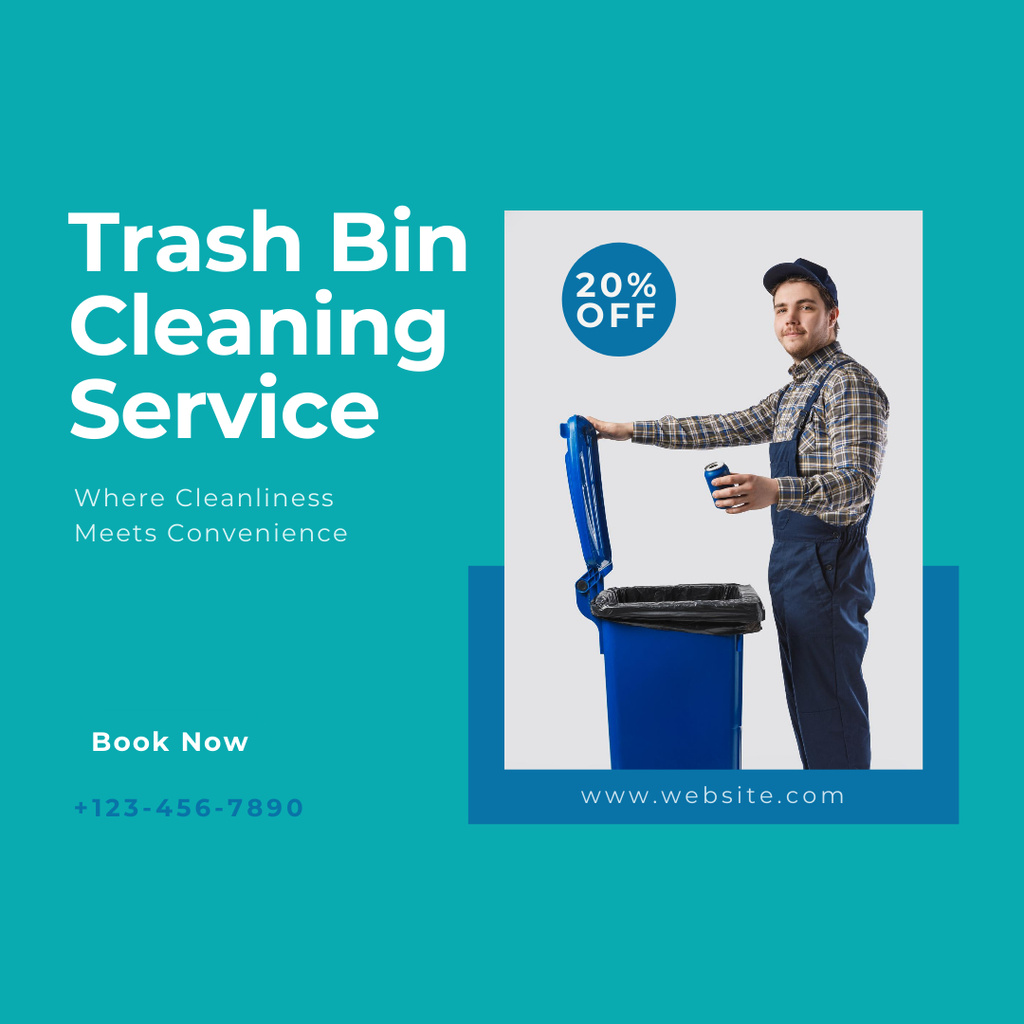 Trash Bin Cleaning Service Offer Instagram Design Template