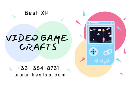 Video Game Store Contact Details Business Card 85x55mm Πρότυπο σχεδίασης