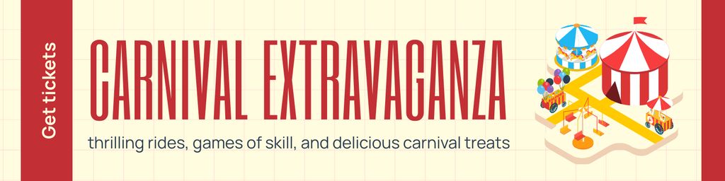 Ontwerpsjabloon van Twitter van Spectacular Carnival Extravaganza Announcement With Attractions
