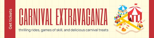 Modèle de visuel Spectacular Carnival Extravaganza Announcement With Attractions - Twitter