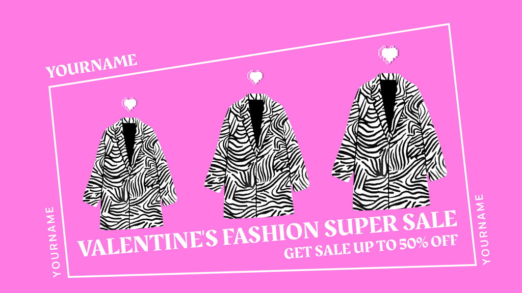 Women's Super Sale on Valentine's Day FB event cover tervezősablon