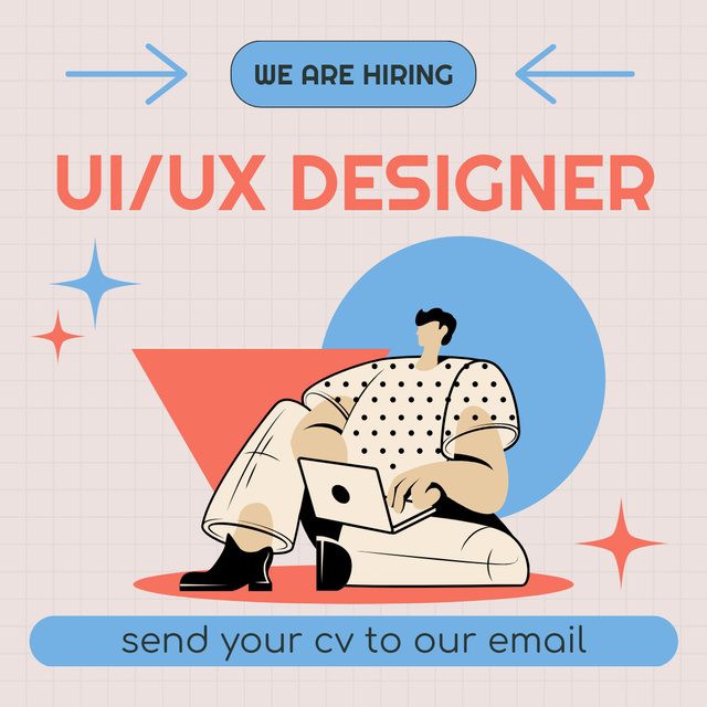 Ontwerpsjabloon van Instagram van Recruiting of UI and UX Designers