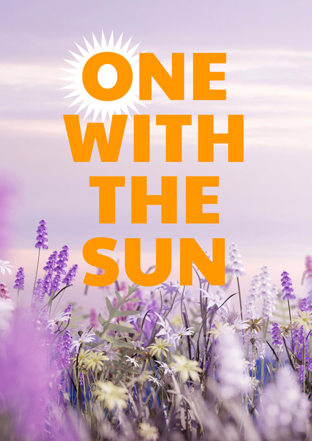 Designvorlage Inspirational Phrase with Tender Purple Flowers für Poster A3