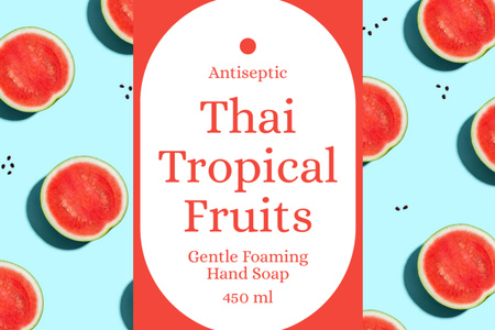 Plantilla de diseño de Jabón de frutas tropicales tailandés Label 