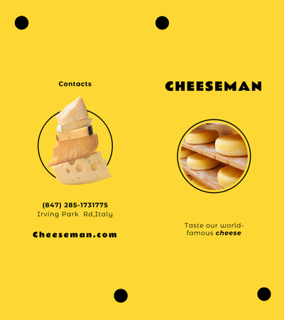 peynir dükkanı reklamı Brochure 9x8in Bi-fold Tasarım Şablonu