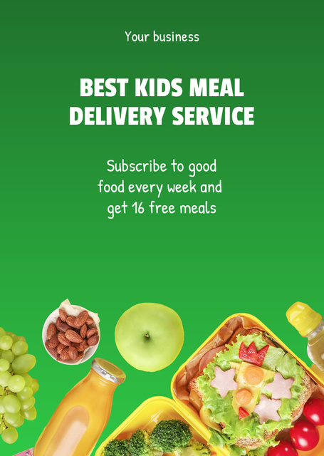 Ad of Best Kids Meal Delivery Service Flyer A6デザインテンプレート