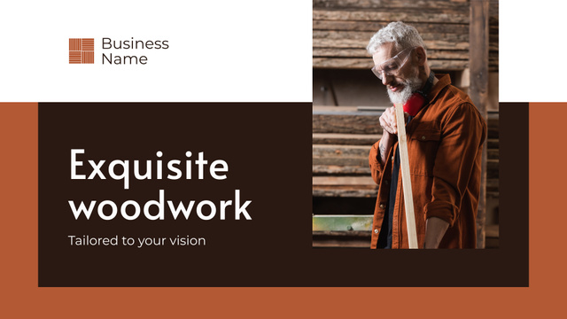 Designvorlage Exquisite Woodwork Service Offer From Professional für Presentation Wide