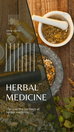 Plantilla de diseño de Maravillosa oferta de medicina herbaria Instagram Video Story 