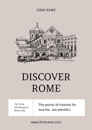 Tour to Rome Poster A3 Design Template
