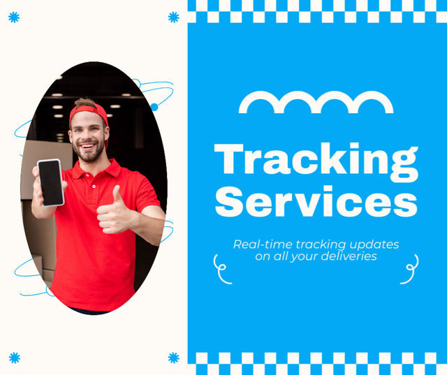 Tracking Services Offered by Shipping Company Facebook Šablona návrhu