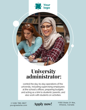 University Administrator Services Poster 22x28in Design Template