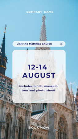 Travel Tour Offer with Cathedral Instagram Video Story Design Template