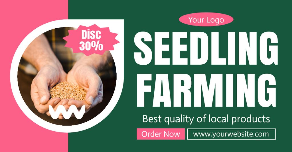 Seeds and Seedlings for Farming Facebook AD Šablona návrhu