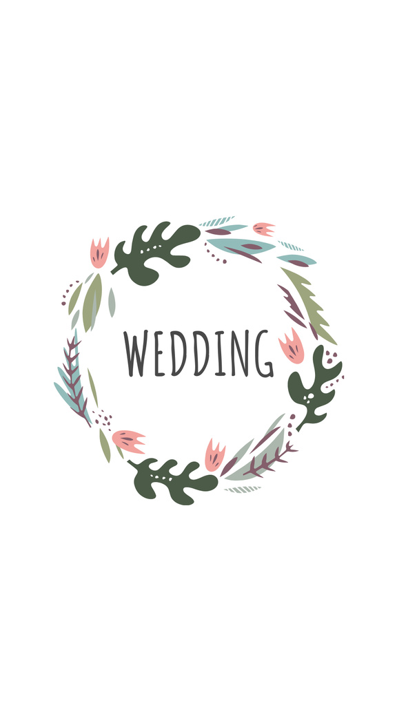 Wedding Day attributes and decor in floral frames Instagram Highlight Cover tervezősablon