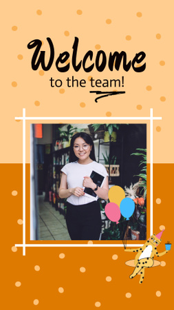 Welcome To Work Team With Balloons Instagram Video Story Design Template