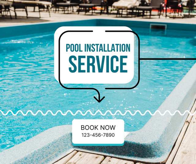 Book Our Pool Installation Service Facebook Šablona návrhu