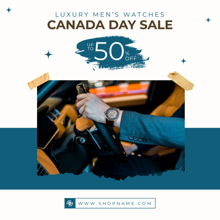 Festive Canada Day Sale Event Notification Instagram Design Template