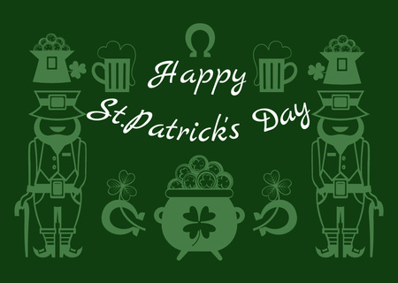 Holiday Wishes for St. Patrick's Day on Green Card Design Template