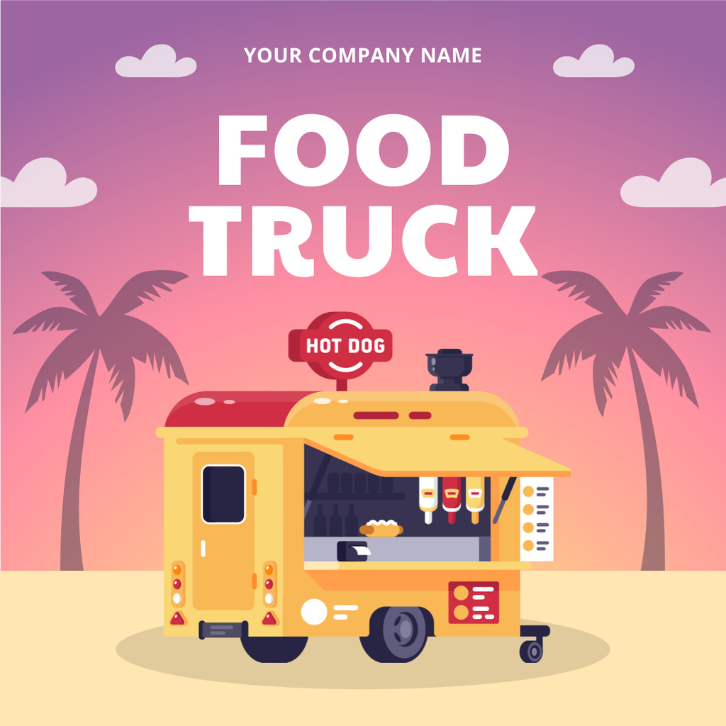 Modèle de visuel Street Food Booth with Hot Dog - Instagram