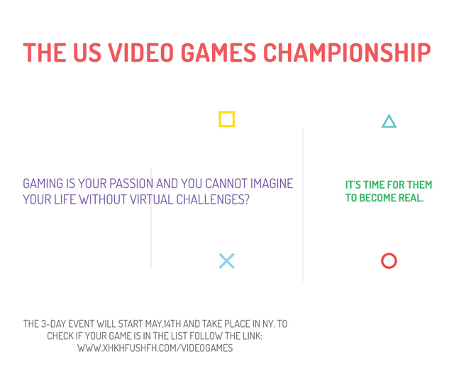 Video Games Championship announcement Facebook – шаблон для дизайна