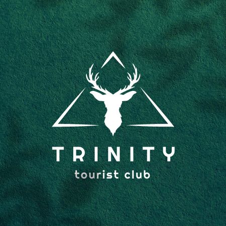 Tourist Club Emblem with Deer's Silhouette Logo Design Template