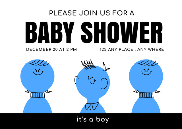 Join Us at Baby Shower Party Card Modelo de Design