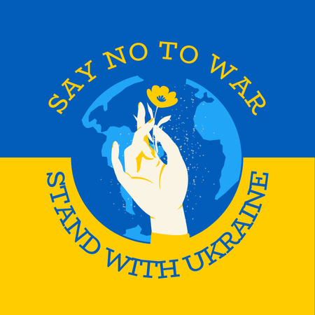 Plantilla de diseño de no a la guerra en ucrania Instagram 