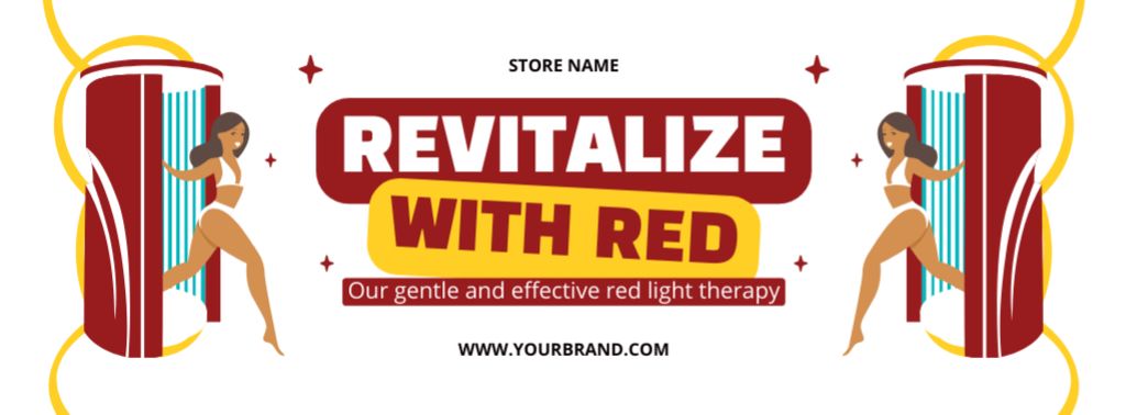 Designvorlage Revitalize with Red Light at Tanning Salons für Facebook cover