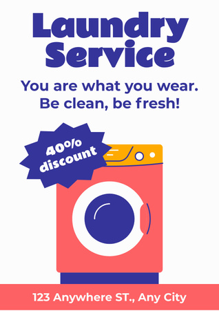 Kedvezmények a mosodai szolgáltatásokból Poster tervezősablon