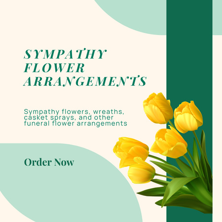 Fresh Tulips for Sympathy Decoration Instagram Design Template