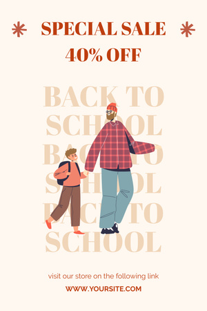 Special School Sale with Son and Father Pinterest Design Template