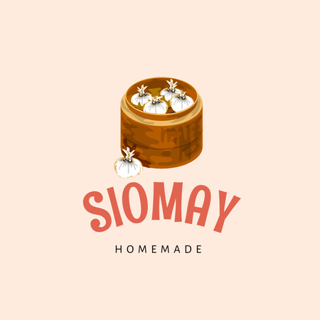 Siomay cafe logo,asian food Logo Design Template