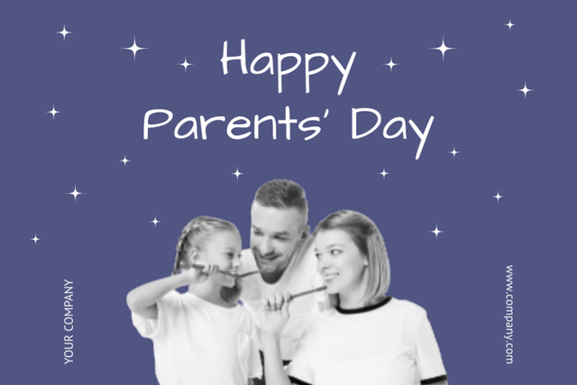 Parents' Day Greeting Card Postcard 4x6in Šablona návrhu