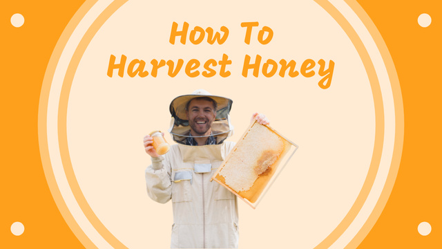 Ontwerpsjabloon van Youtube Thumbnail van Beekeeper's Honey Harvest Tips