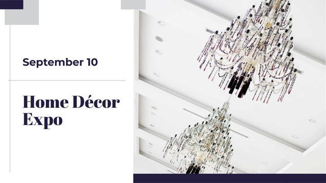 Template di design Elegant crystal Chandeliers offer FB event cover