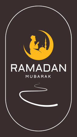Ramadánový pozdrav s půlměsícem Instagram Story Šablona návrhu